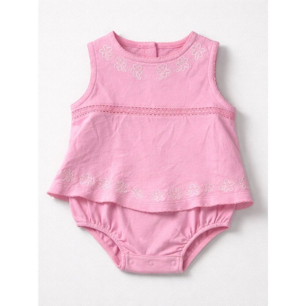Little Me pink embroidered dress with bodysuit NWT size 6 months